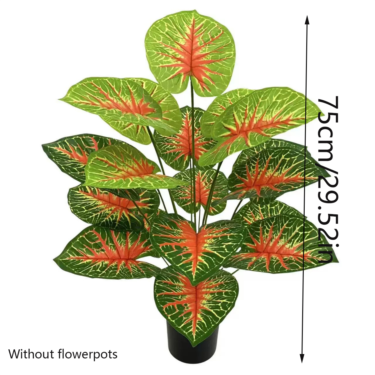 Artificial Green Plant, 18 Leaf Drip Water Guanyin Green Luo Leaf Plant St Patrick's Day Easter Decor Faux Potted Plants