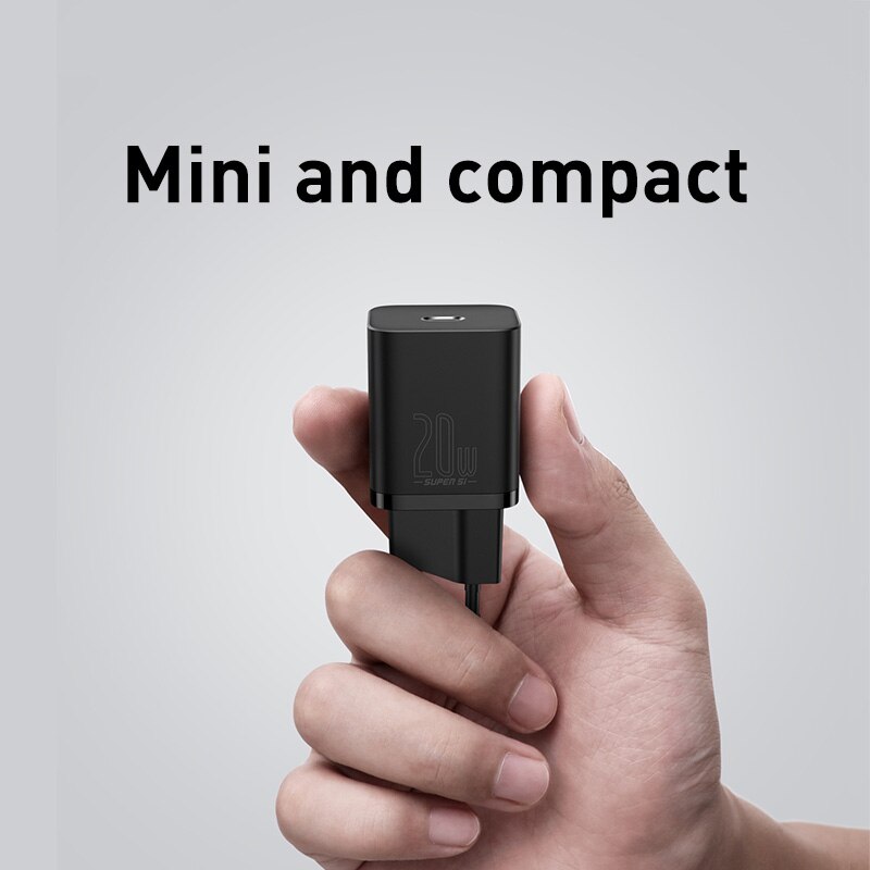 Baseus super  si 20w usb-c-ladegerät für iphone 12 pro max pd schnelllade-usb-c-reiseladegerät für iphone 12 mini