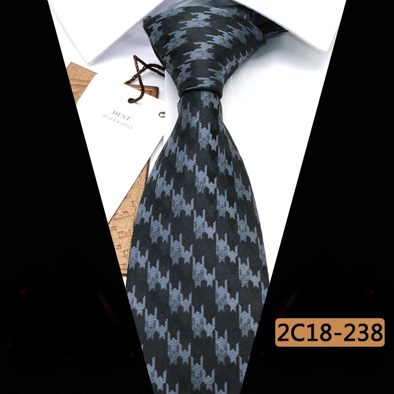 Yishline mænd slips 16 farve stribet business slips herre slips 8cm jacquard bryllup corbatas til hombre tilbehør: 2 c 18-238
