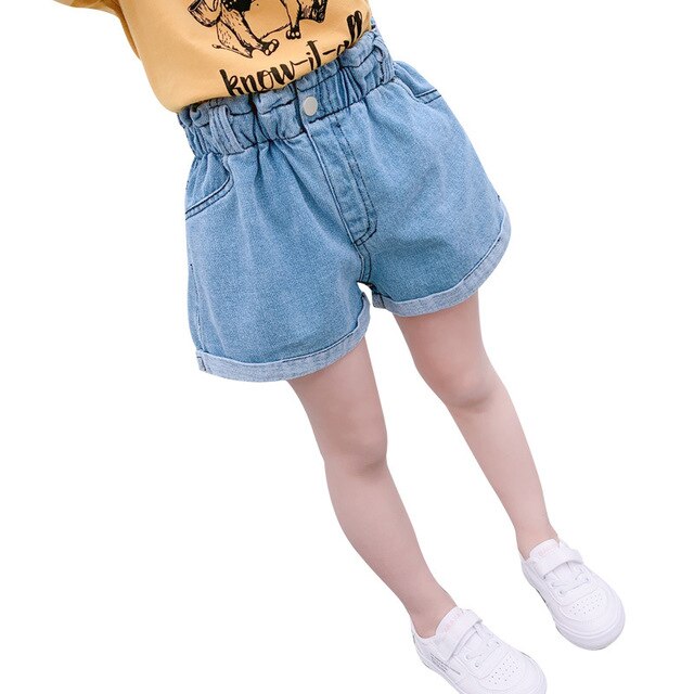 Sommer 3-12 år gamle piger shorts børnetøj børn baby denim shorts tynde løse fritidssport denim bukser: 3t