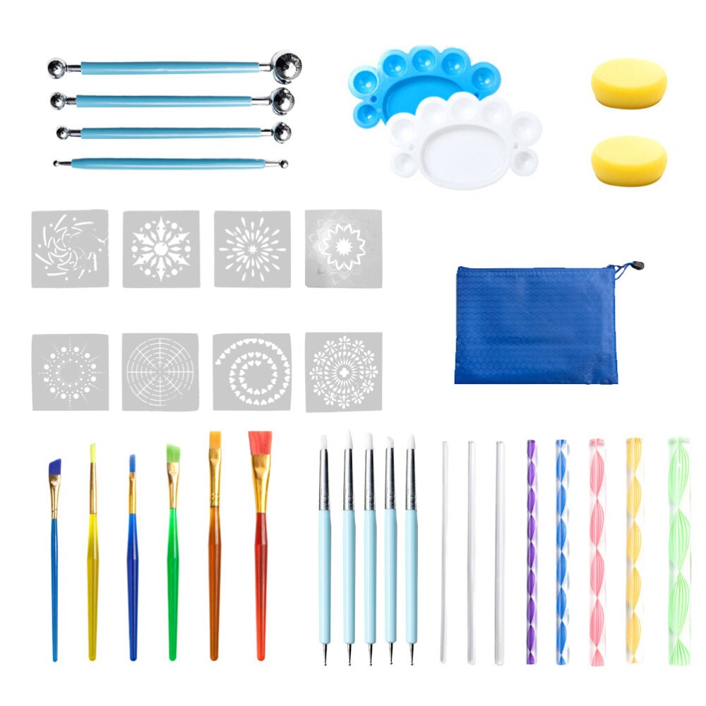 1 Set of 36PCS Mandala Dotting Tools Kit Painting Tool Set DIY Painting Rocks Stone Template Kit Clay Dotting Tools for