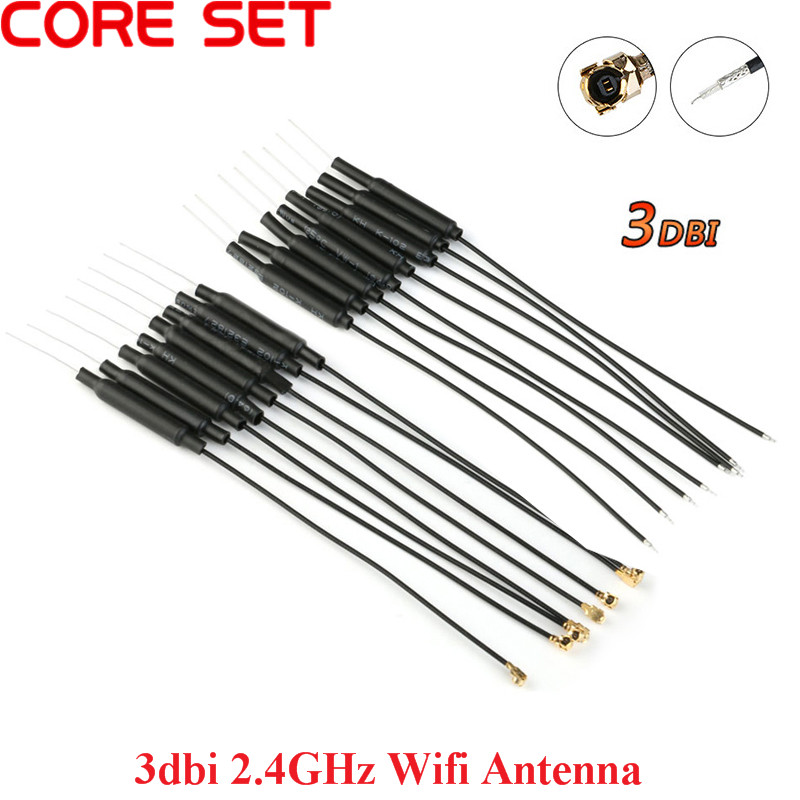Antena WIFI de 2,4 GHz, conector 3dbi Ufl IPX, antena interior de latón de 15cm de longitud, Cable HLK-RM04 de 1,13, 10 unids/lote ESP-07