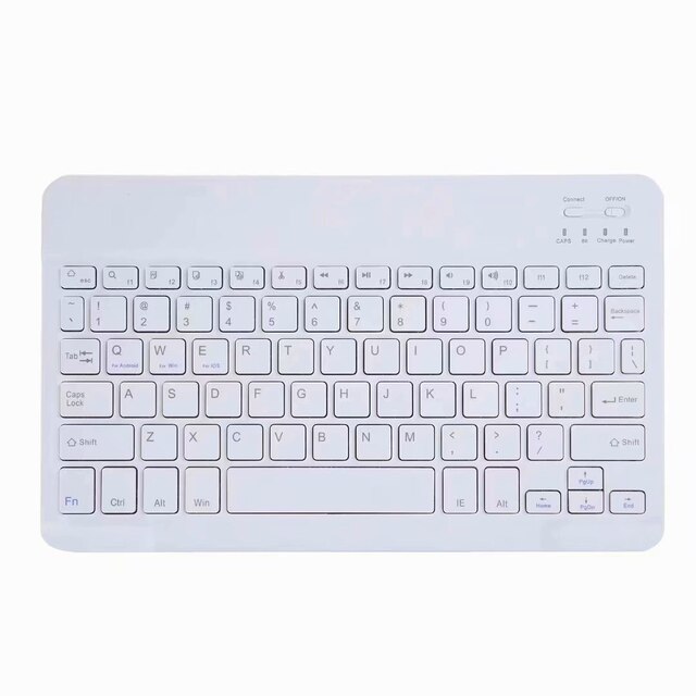 For iPad Teclado Bluetooth Keyboard Mute Wireless Mouse For Xiaomi Samsung Huawei Tablet Phone Android IOS Windows: White  Keyboard