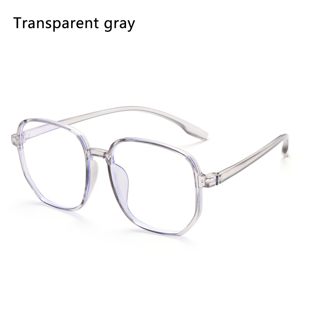 Computer Classic Transparent Round Glasses Anti Blue Glare Frame Clear Lens Myopia Glasses Vintage Eyeglasses Optical Spectacle: Transparent gray3