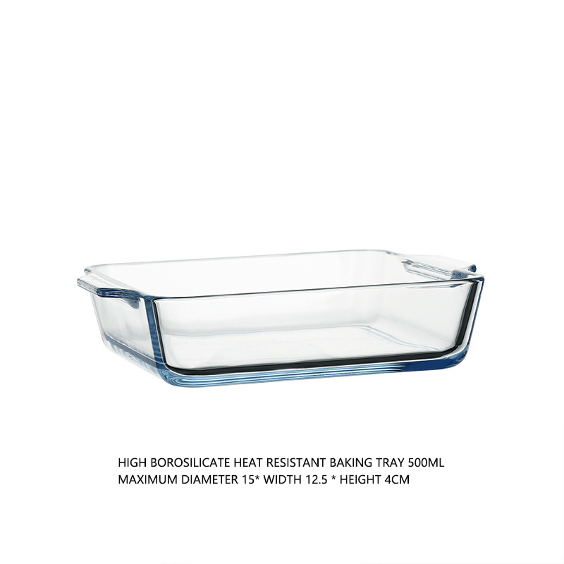 Transparent Microwave Oven Glass Bakeware Saucepan Tray Household Large Capacity Dinner Plate Binaural Storage Tablewar: A