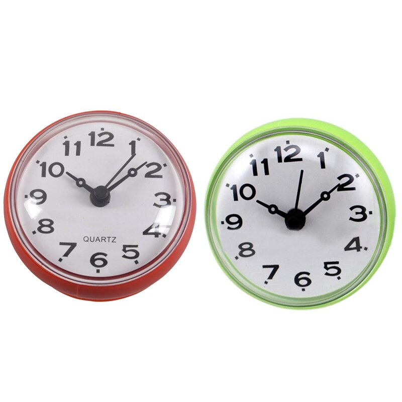 2x 7cm waterdichte keuken badkamer douche klok zuignap zuignap muur rood & groen