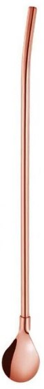 Spoon Straw stainless steel 304 straight drink straw Reusable: Rose Golden