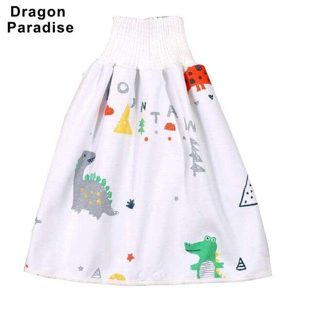 2 in 1 Comfy Children's Adult Diaper Skirt Shorts Baby Boys Girls Absorbent Shorts Loose Harem Shorts Kids Cover Underwear: Dragon Paradise / L