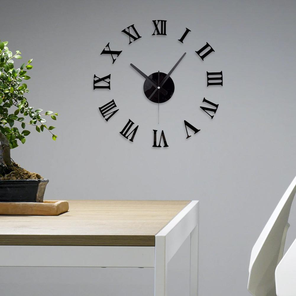 Big Size Clock Mirror Sticker DIY Brief Living Room Decor Meeting Room Wall Clock DIY 3D Wall Sticker Digital Innovative