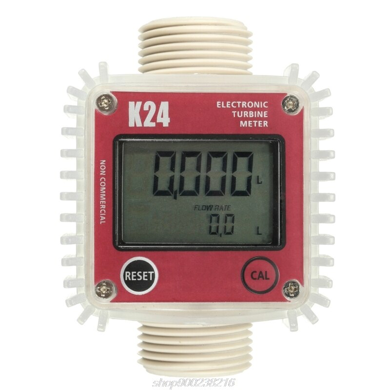 K24 Digital LCD Turbine Fuel Flow Tester Flow Meter for Chemicals Water Sea Liquid Flow Meter Measuring Tools J04 21