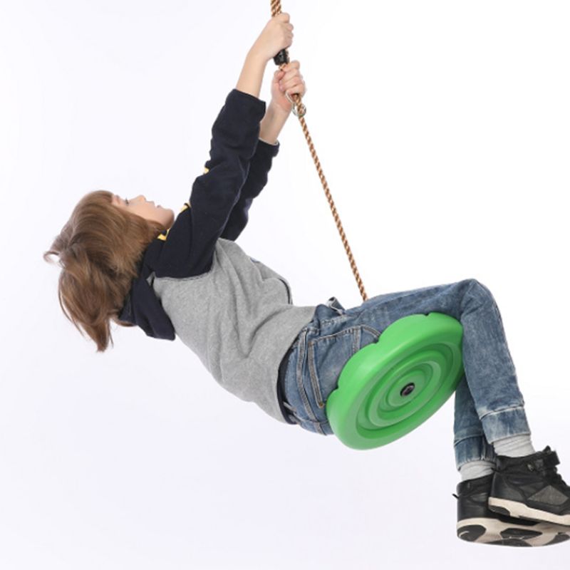 Columpio de cuerda de disco de columpio para interiores y exteriores, Columpio de cuerda de nailon ajustable, rojo para jugar con chico y niños