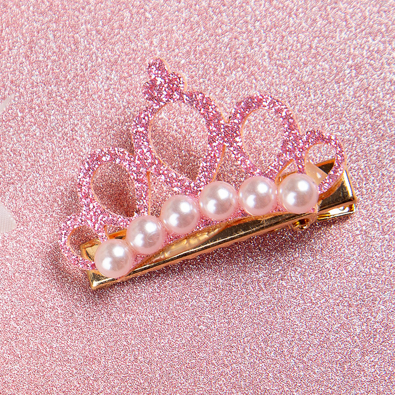 Pinzas para el pelo para perros pequeños, lazos con forma de corona de perlas de imitación, pinzas para el pelo de gato, tocado de aseo, accesorios para mascotas, 1 ud.: Oro