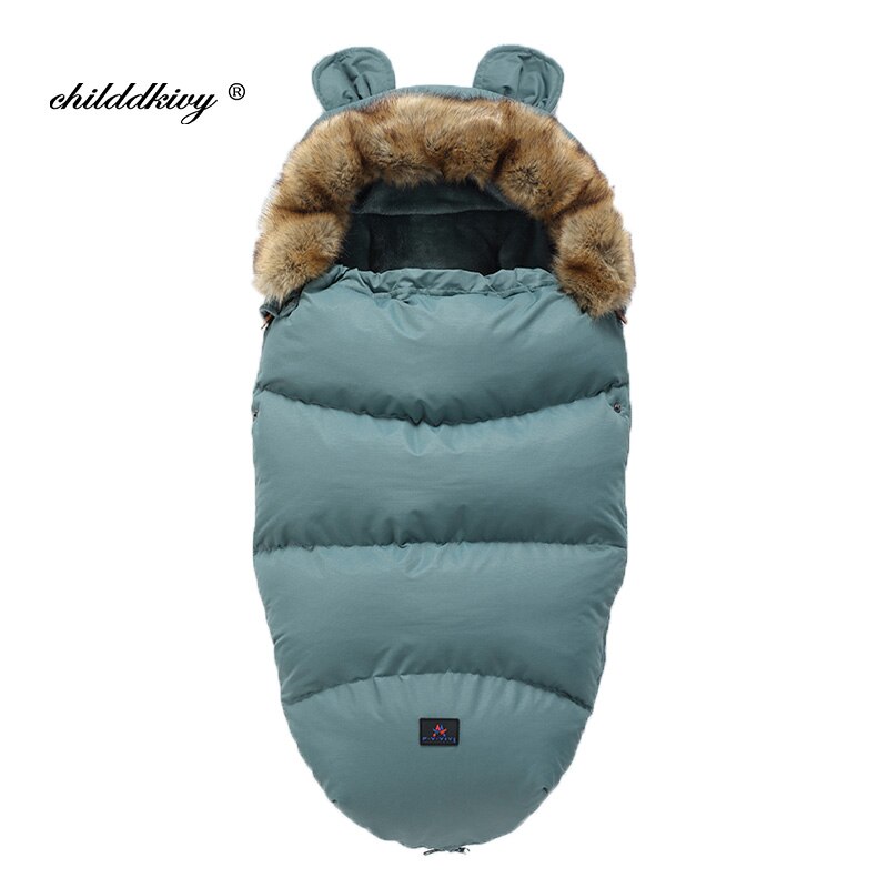 Winter Baby Kinderwagen Schlafsack Nette Ohr Schlafsack Für Kleinkind Warme Dicke Plus samt FußSack Neugeborenen Rollstuhl Umschläge: Blau