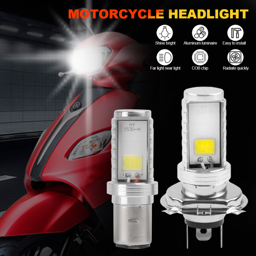 Ampoules Led pour phares H4 H6 COB, 6500k, pour moto, Scooter, véhicule électrique, lumières DRL, lumière de sécurité pour conduite nocturne, 12V-80V, 1 pièce