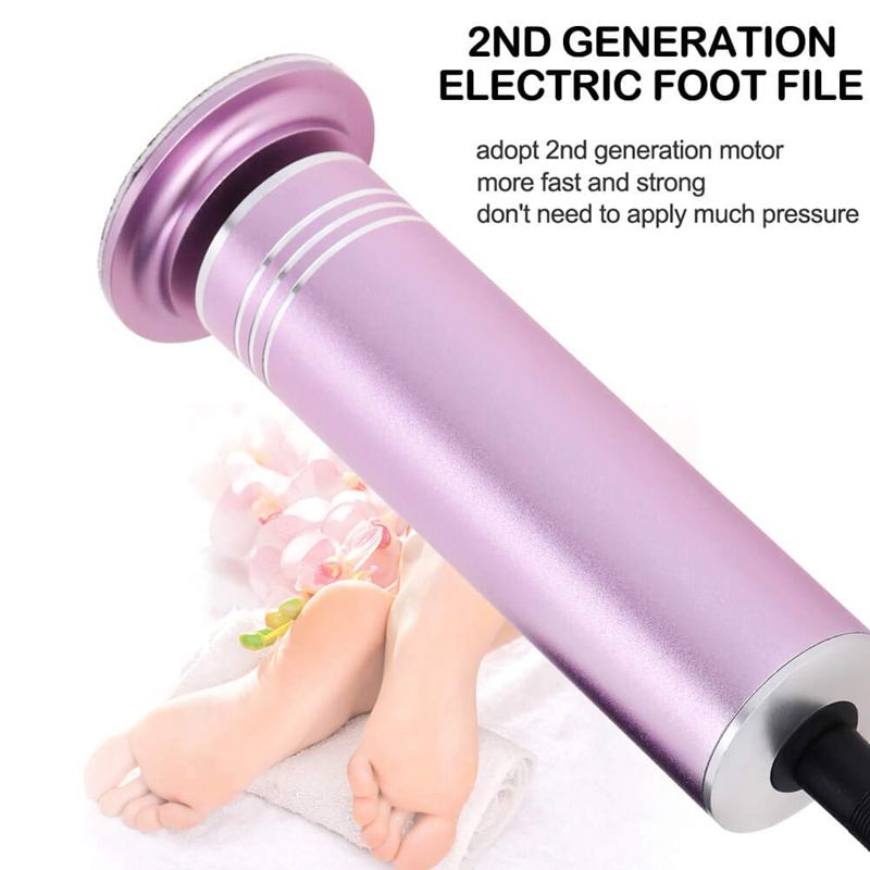 Eu plug verbeterde elektrische voet eeltverwijderaar met 60 stuks vervangende schuurpapier schijven ,2.5x krachtige elektronische voetvijl pedicure