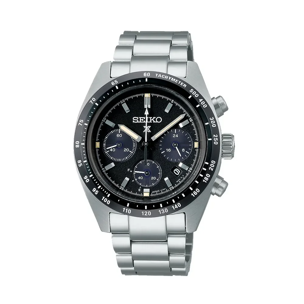 SEIKO Automatic Mechanical Watch Panda Di Three Eyed WatchPlate Chronograph Complete Calendar Original SSC813P1 Men Wristwatches: black