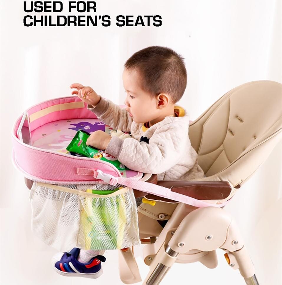 Mesa portátil para coche, soporte para cochecito de bebé, escritorio de comida, mesa impermeable, bandeja para asiento de coche, carrito de compras para bebé, cubierta