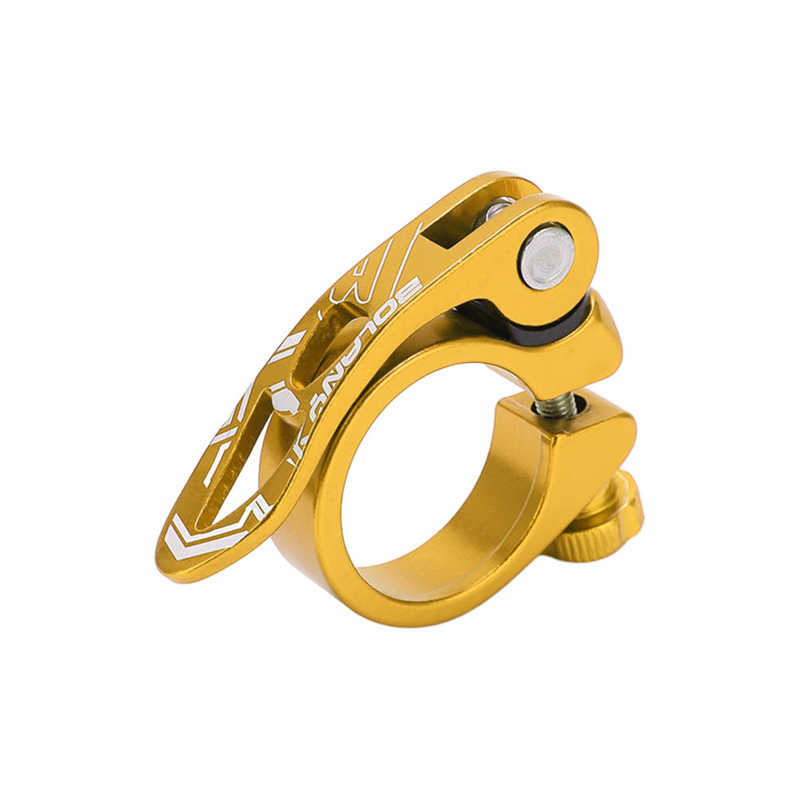 Mtb Bike Zadelpenklem Quick Release Zadel Pole Clip Aluminium Legering Fiets Zadelpen Clip Mount 31.8Mm 34.9Mm: 31.8mm Gold