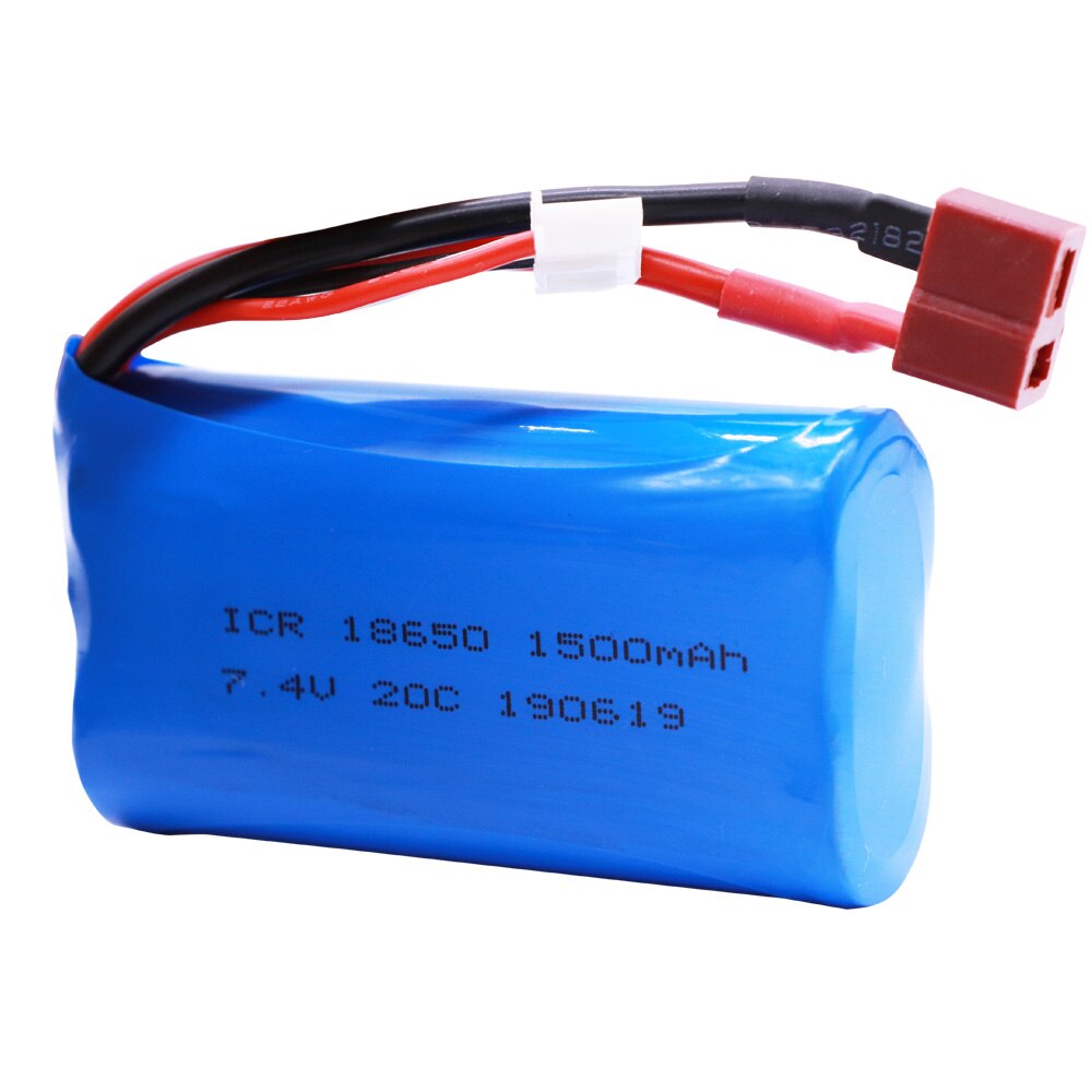 5Pcs Lipo Batterij Voor Wltoys 12428 12401 12402 12403 12404 12423 FY-03 FY01 FY02 Rc Speelgoed Batterij Onderdelen 7.4V 1500Mah 18650 T Plug