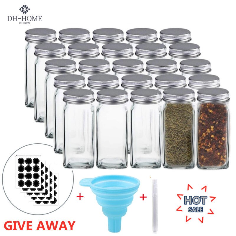 5 -12 Blikjes Set, Glas Kruidkruik, Kruiderij Dispenser, Zout En Peper Shaker, spice Fles, Keuken Accessoires