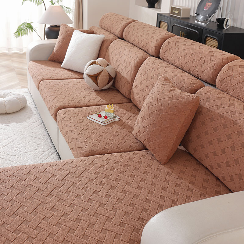 Elastic Sofa Cover Luxury Adjustable Elastic Couch Cover for Living Room Sofa Seat Cover 1 2 3 4 seat l shaped full set: Field Green / 60*180cm