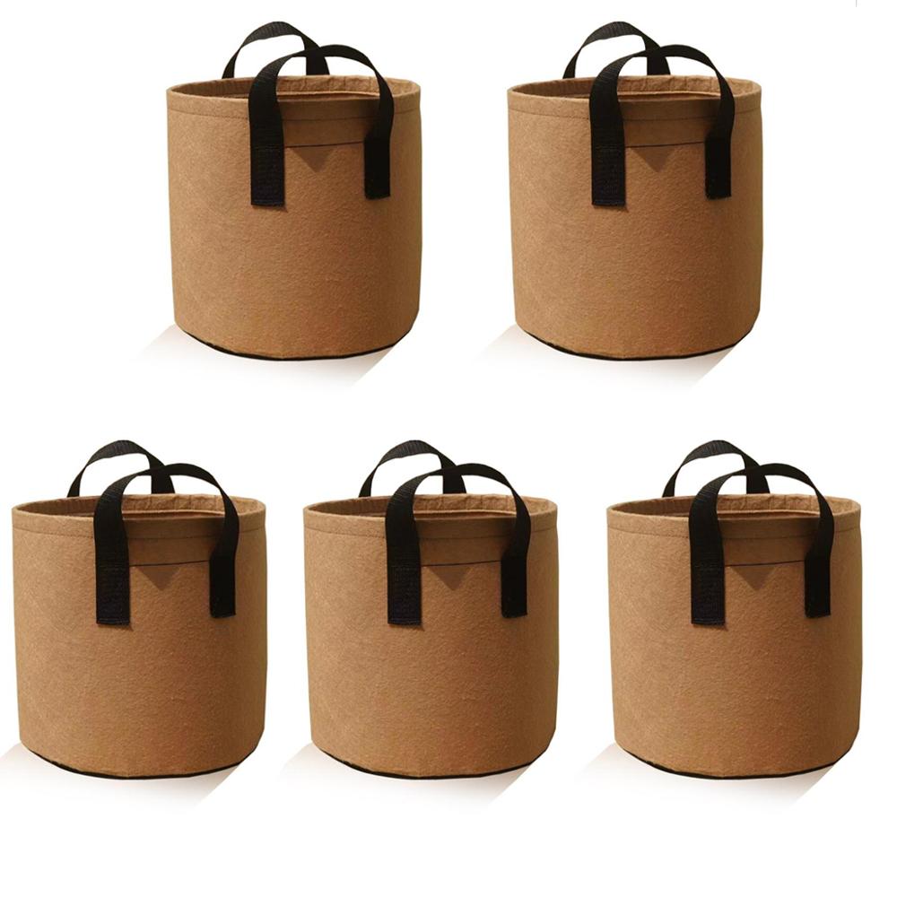 5 Pack Anlage Aussaat Wachsen Taschen Gemüse Blume Topf Pflanzer Kartoffel Garten Topf Anlage Wachsenden Taschen 2/3/5/7/10 Gallonen