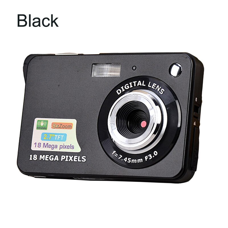 KOMERY Original Digital Camera 2.7 Inch TFT Screen CMOS 5.0MP Anti-shake 8X Digital Zoom 1800w Pixel Video Camera Selfie camera: Black / standard