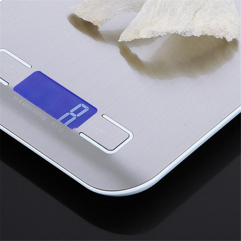 Mini balanza de cocina recargable por USB, balanza de peso alimentaria Digital, 5-10kg/1g, herramienta de medición de escalas de muestra LCD