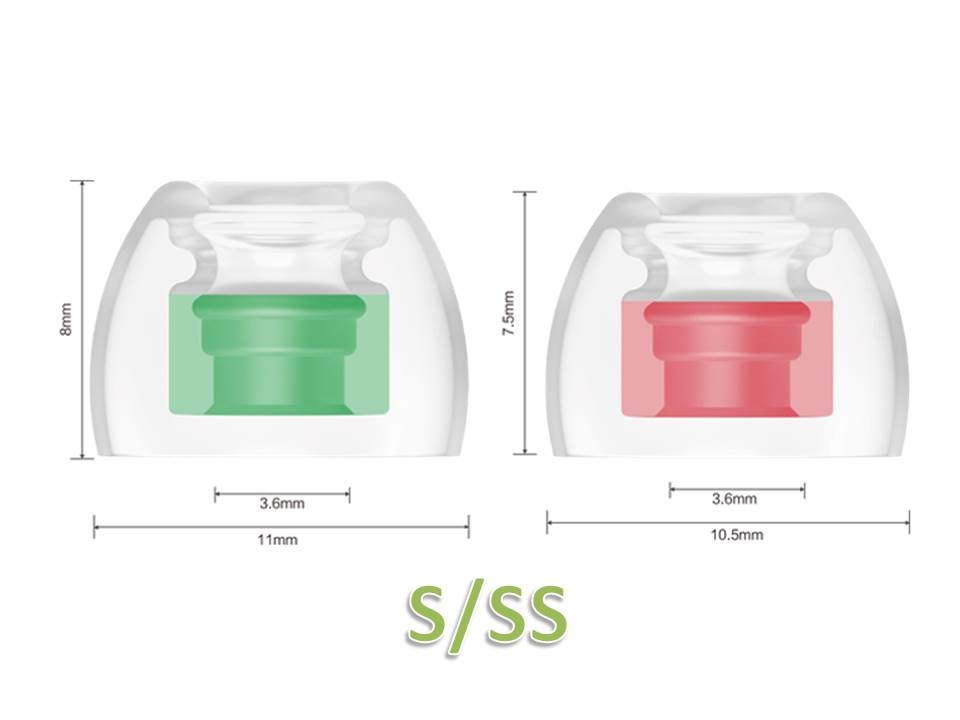 Spinfit  cp360 3.6mm siliconen oordopjes voor draadloze in-ear oordopjes (ssmls/ssmlm/slm)