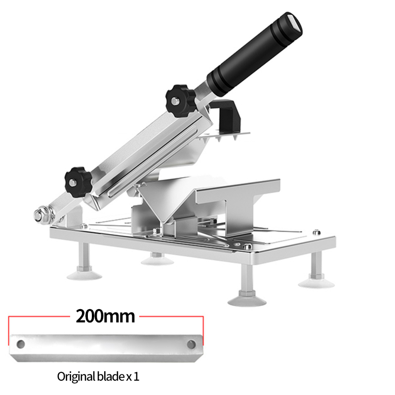 Kitchen Frozen Meat Slicer Manual Stainless Steel Food Cutter Slicing Machine Automatic Meat Nonslip Handle Cutter Tool: Piece Slicer 1 blade