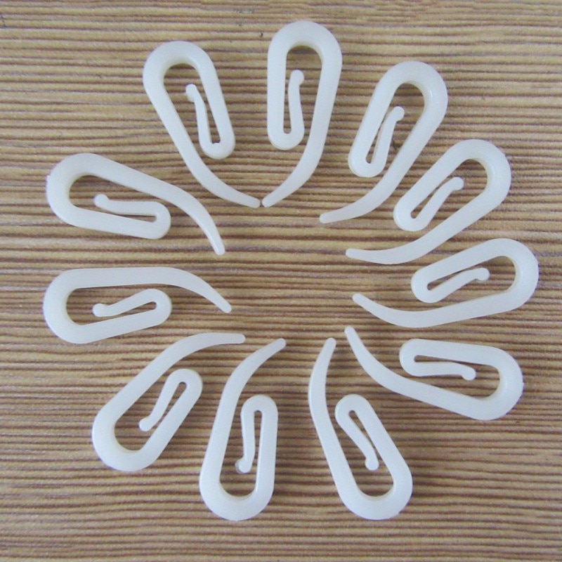 100 Stuks Gordijn Plooi Haken Voor Gordijnen Haken Wit Plastic Vorm Gordijn Opknoping Accessoires