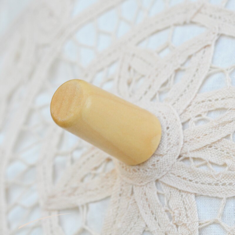 Paraguas de boda para novia, sombrilla de protección solar, color blanco, 68cm x 52cm, Encaje Vintage de verano,
