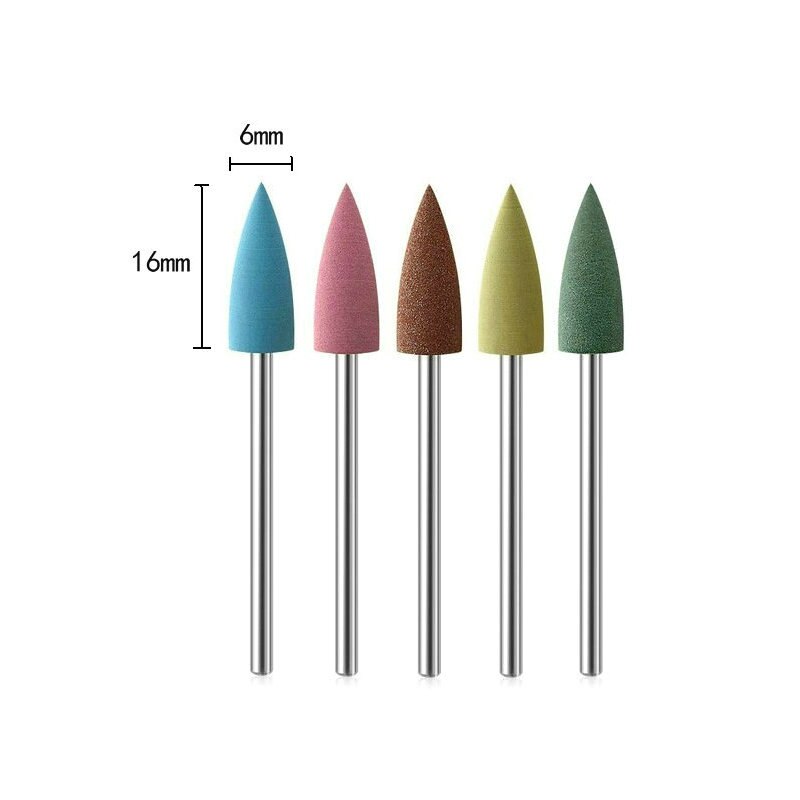 Brocas de unha de silicone de borracha, cabeça grande broca de unha amortecedor moinhos para manicure pedicure ferramentas de limpeza de cutícula removedor de pele