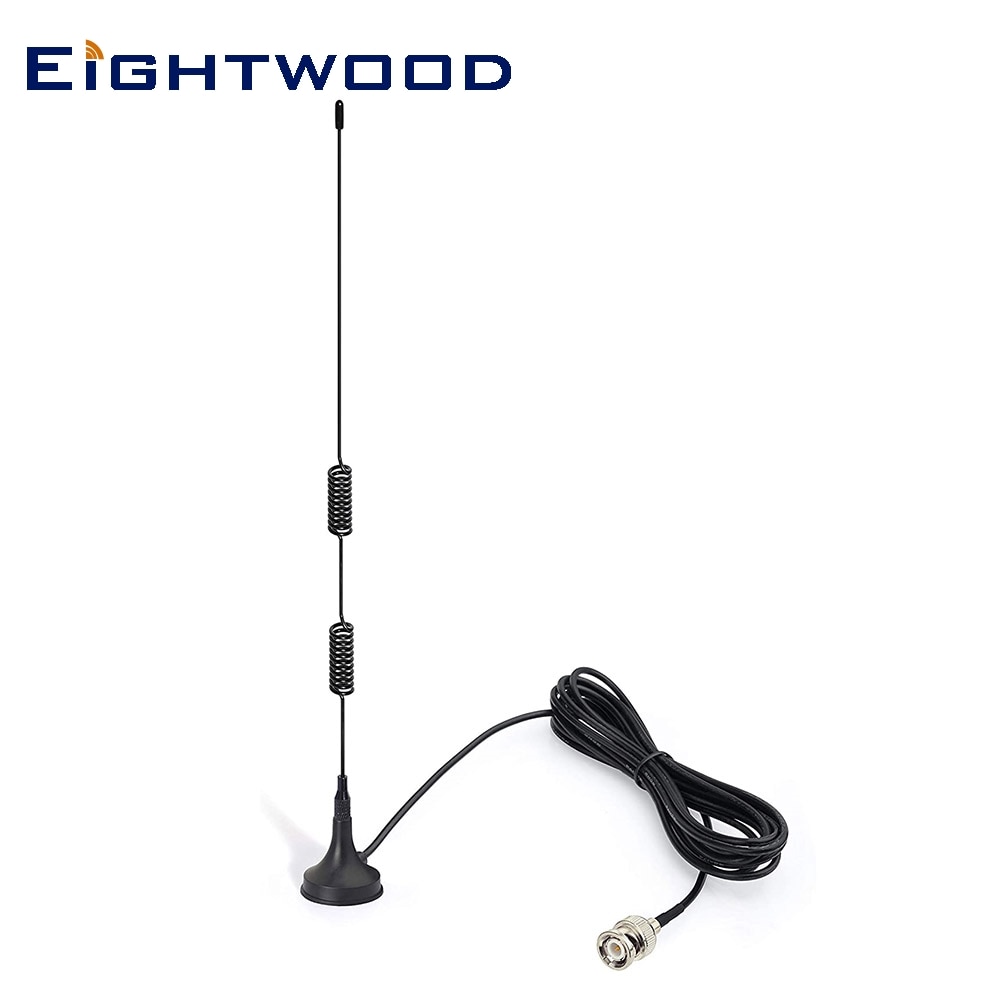 Eightwood VHF UHF Ham Radio Police Scanner Antenna BNC Male Compatible with Uniden Bearcat Whistler Radio Shack Police Scanner