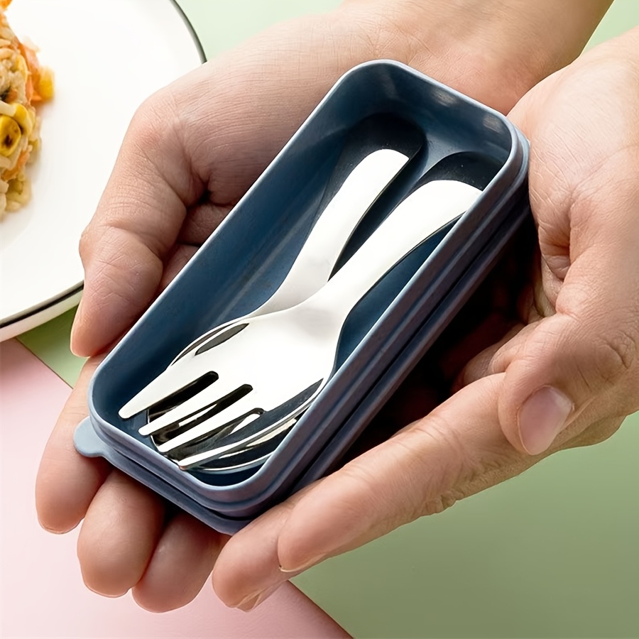 2-delige roestvrijstalen vork- en lepelset - Draagbaar, duurzaam en lichtgewicht servies voor buitenavonturen Camping: Default Title