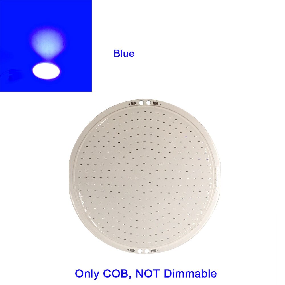 DC12V Dimbare Ronde COB LED Lamp Lampjes 12V 50W LED Lamp met Dimmer Blauw Warm Koud Wit kleur Aluminium COB Board 108MM: Blue COB Only