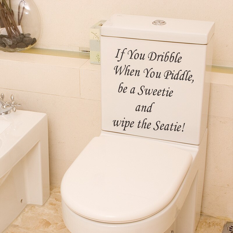 Tegn, hvis du dribler toilet badeværelse wallsticker mærkater boligdekoration tilbehør aftagelig wall decor stickers vægmaleri
