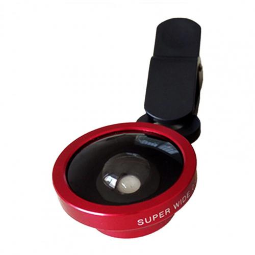 3 In 1 Mobiele Telefoon Camera Lens Kits Groothoek Macro Fisheye Lenzen Ultra-Draagbare Mobiele Fish Eye Voor iphone Samsung Xiaomi: Rood