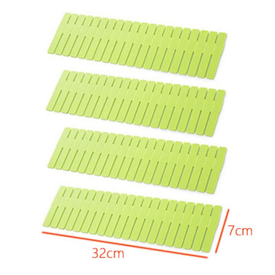 4Pcs Storage Partition Board Plastic Drawer Separated Divider Combination Partition Board Space saving Division Organizer: B Green