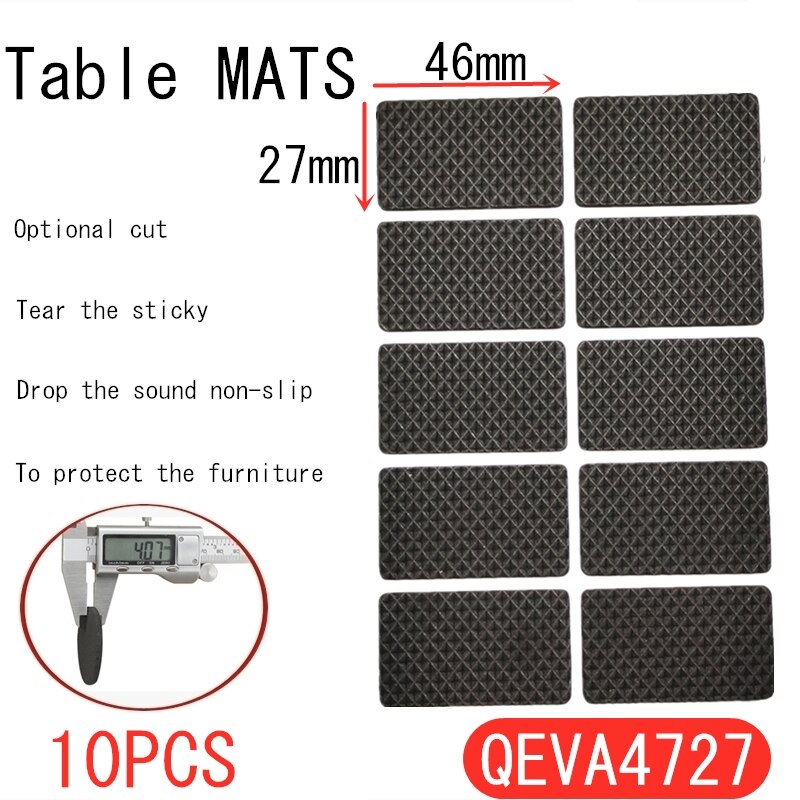 Alfombrilla para los pies autoadhesiva negra y cuadrada redondo, almohadillas de fieltro, alfombrilla antideslizante, amortiguador de parachoques para silla, Protector de mesa, Hardware: QEVA4727