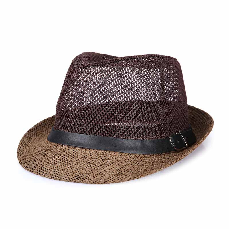 Style cubain chapeaux hommes été Jazz chapeau respirant décontracté disquette Jazz chapeau pour hommes et femmes populaire noir Fedora casquette: Coffee