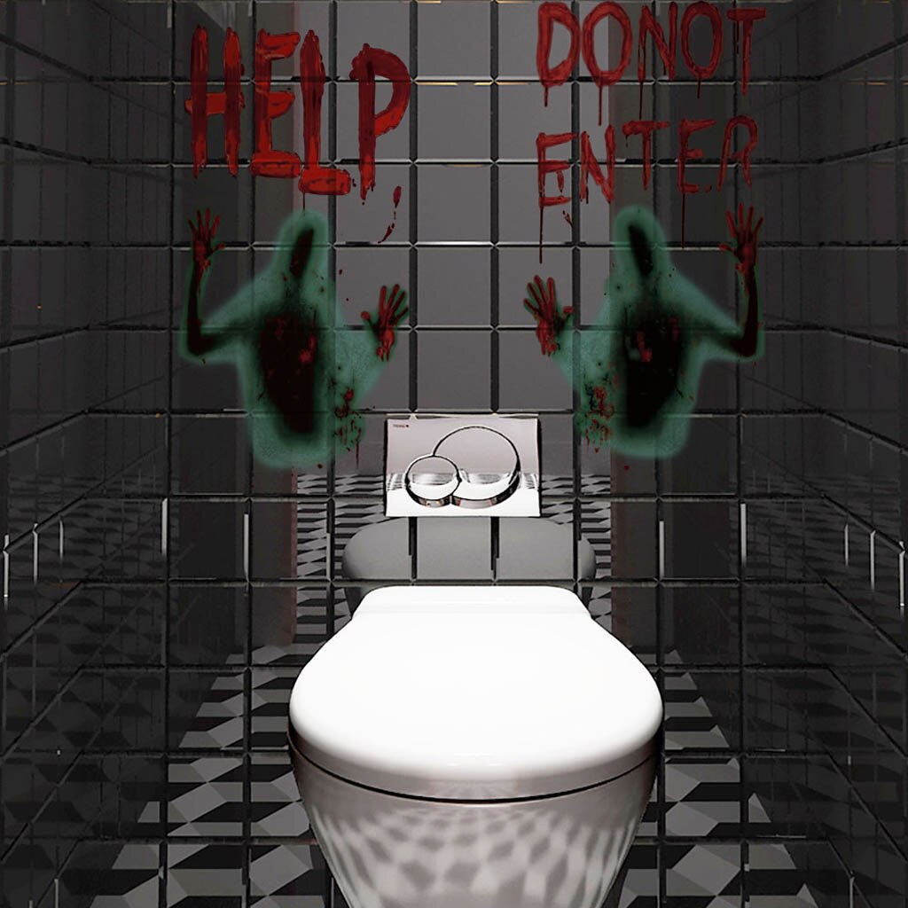 2PCS Halloween Masquerade Party Haunted Houses Decoration Window Poster “HELP DO NOT ENTER” Letter Terror Wall Stickers F99