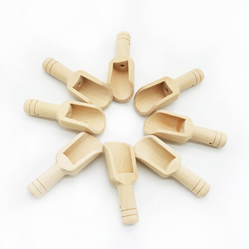Coffee Tea Herb Powder Scoops Kitchen Gadget Mini Naturel Wooden Spoon Candy Bath Salt Spices Flavors Spoons Cooking Tools