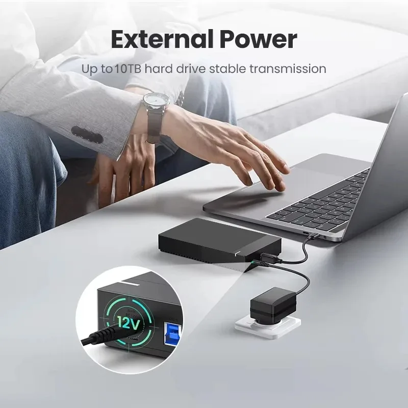 3.5 -tums hårddiskhölje usb 3.0- hårddiskhölje sata till usb 3.0 extern hårddiskläsare stöd för 10tb adapter för bärbar dator