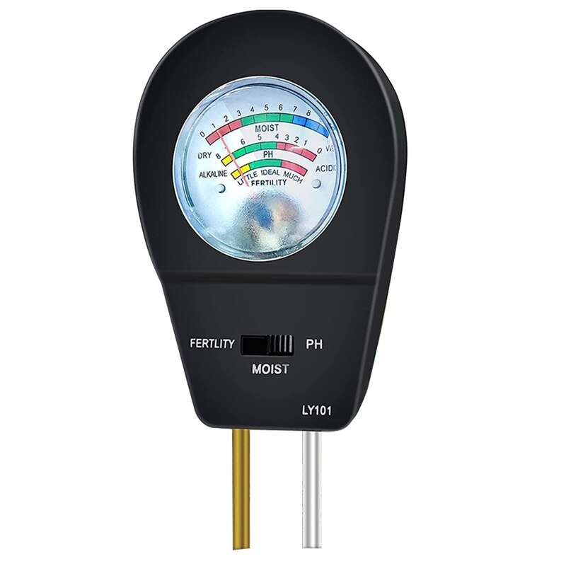 Soil Moisture Meter for Plants, 3-In-1 Soil PH Meter Plant Water Meter, Soil Tester for Plant Care, Soil Test Kit: black