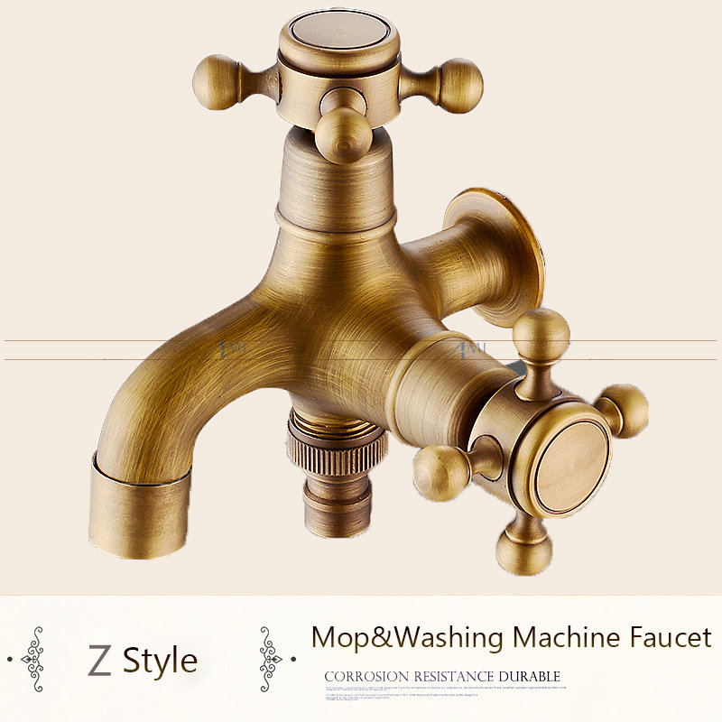 Antiker Messingdrache, geschnitzter Wasserhahn, Garten-Bibhahn, Waschmaschinen-Wasserhahn, Außenhahn, einzelner Kalthahn 1016: Bronze-