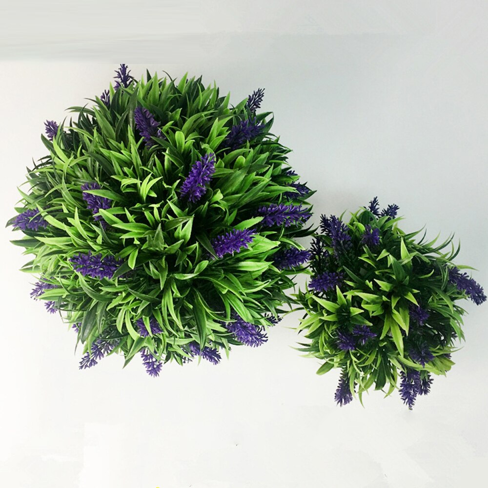 Kunstig lilla lavendel blomsterkugle hængende topiary havekurv plante indretning simulation plante lavendel kugle grøn plante deco