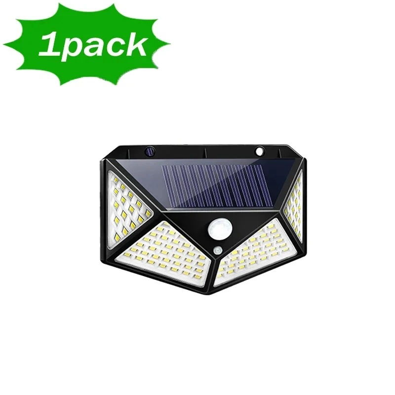 1/2/4/6 Stuks 100 Led Wandlampen Outdoor Solar Lamp PIR Bewegingssensor Zonne-energie zonlicht Straat Licht Voor Tuin Decoratie: Default Title