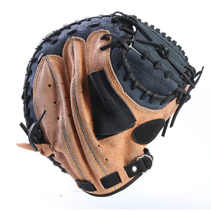 12.5 pouces Sports de plein air marron noir cuir Baseball receveur gant Softball pratique équipement main gauche pour la formation des adultes