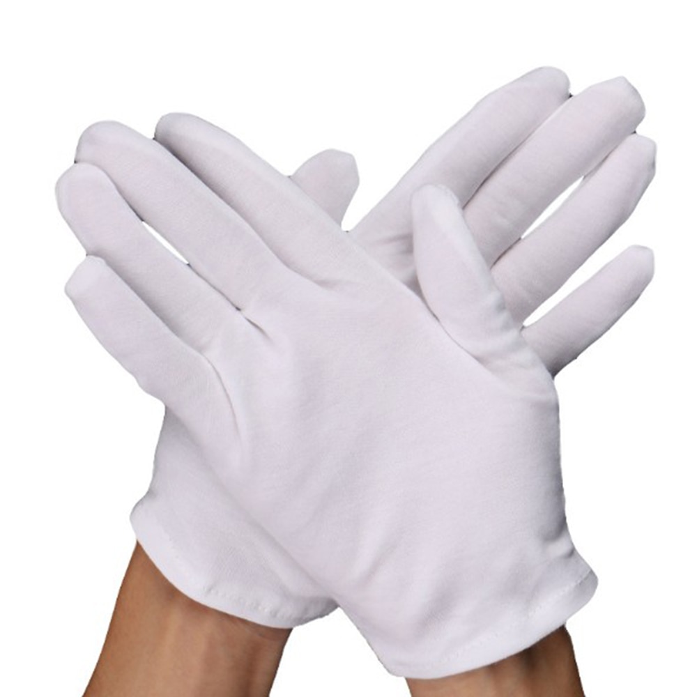 1 Paar Witte Handschoenen Huishoudelijke Schoonmaakmiddelen Tuinieren Etiquette Handschoenen Labor Katoenen Handschoenen Sieraden Waardering